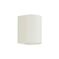 Prios buitenwandlamp Tetje, wit, rond, 10 cm