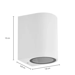 Prios buitenwandlamp Tetje, wit, rond, 10 cm