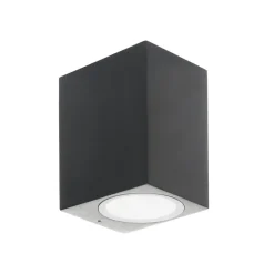 Prios buitenwandlamp Tetje, zwart, hoekig, 10 cm