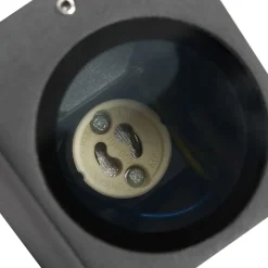 Prios buitenwandlamp Tetje, zwart, hoekig, 10 cm