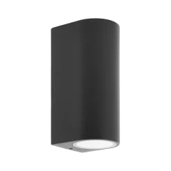 Prios buitenwandlamp Tetje, zwart, rond, 16 cm, set van 4