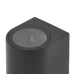 Prios buitenwandlamp Tetje, zwart, rond, 16 cm