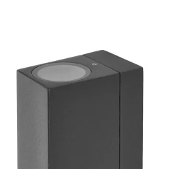 Prios buitenwandlamp Tetje, zwart, hoekig, sensor, 2 stuks