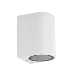 Prios buitenwandlamp Tetje, wit, rond, 10 cm, set van 4