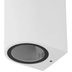 Prios buitenwandlamp Tetje, wit, rond, 10 cm, set van 4