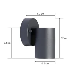 Prios buitenwandlamp Tulimar, 1-lamp, antraciet, metaal