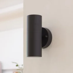 Prios buitenwandlamp Tulimar, 2-lamps, antraciet, metaal