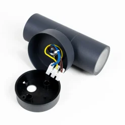 Prios buitenwandlamp Tulimar, 2-lamps, antraciet, metaal