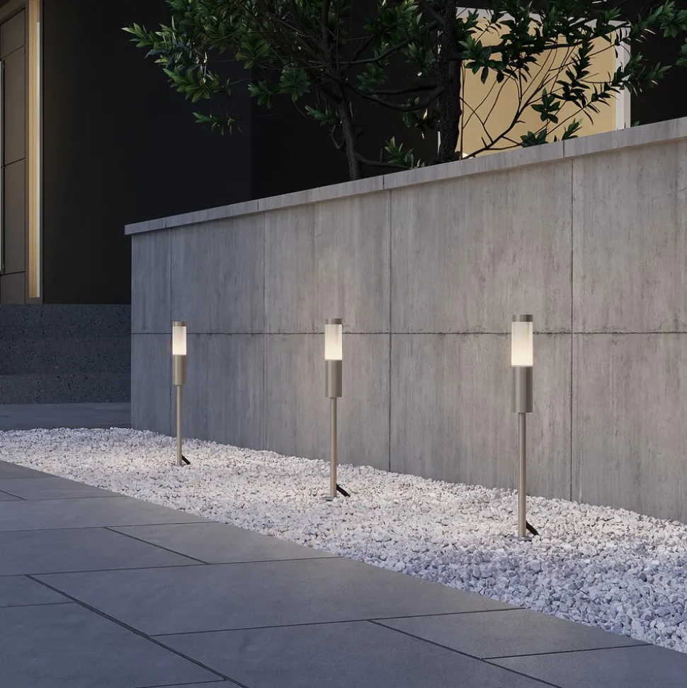 Prios Edinai LED buitenspot met spies, 3per set