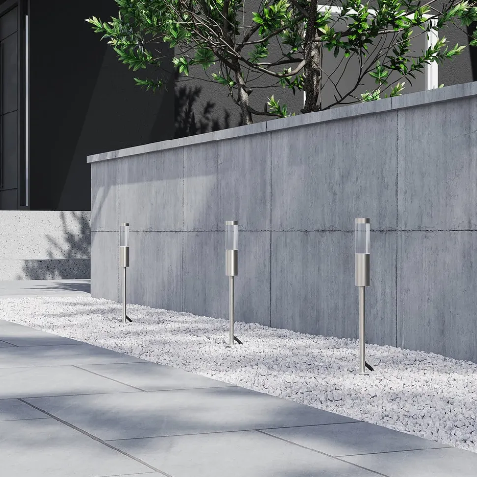 Prios Edinai LED buitenspot met spies, 3per set