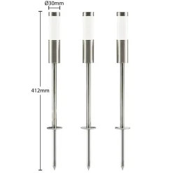 Prios Edinai LED buitenspot met spies, 3per set