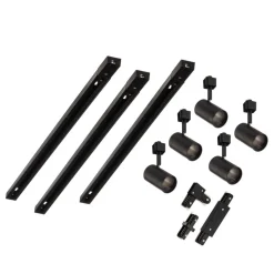 Prios 1-fase railsysteem Jorell, zwart, 5-lamps, GU10