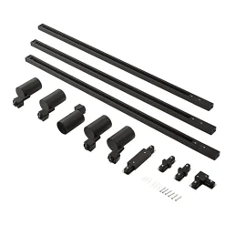 Prios 1-fase railsysteem Jorell, zwart, 5-lamps, GU10