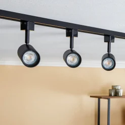 Prios 1-fase railsysteem Jorell, zwart, 3-fasen, GU10