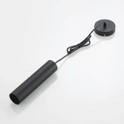 Prios hanglamp Neliyah, Ø 6 cm, zwart, metaal, GU10