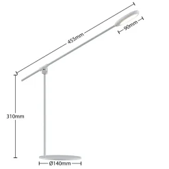 Prios Ihario LED tafellamp CCT, dimbaar, wit