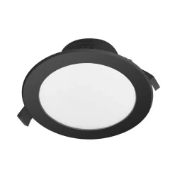 Prios inbouwspot Rida, zwart, 14,5 cm, 12 W, CCT