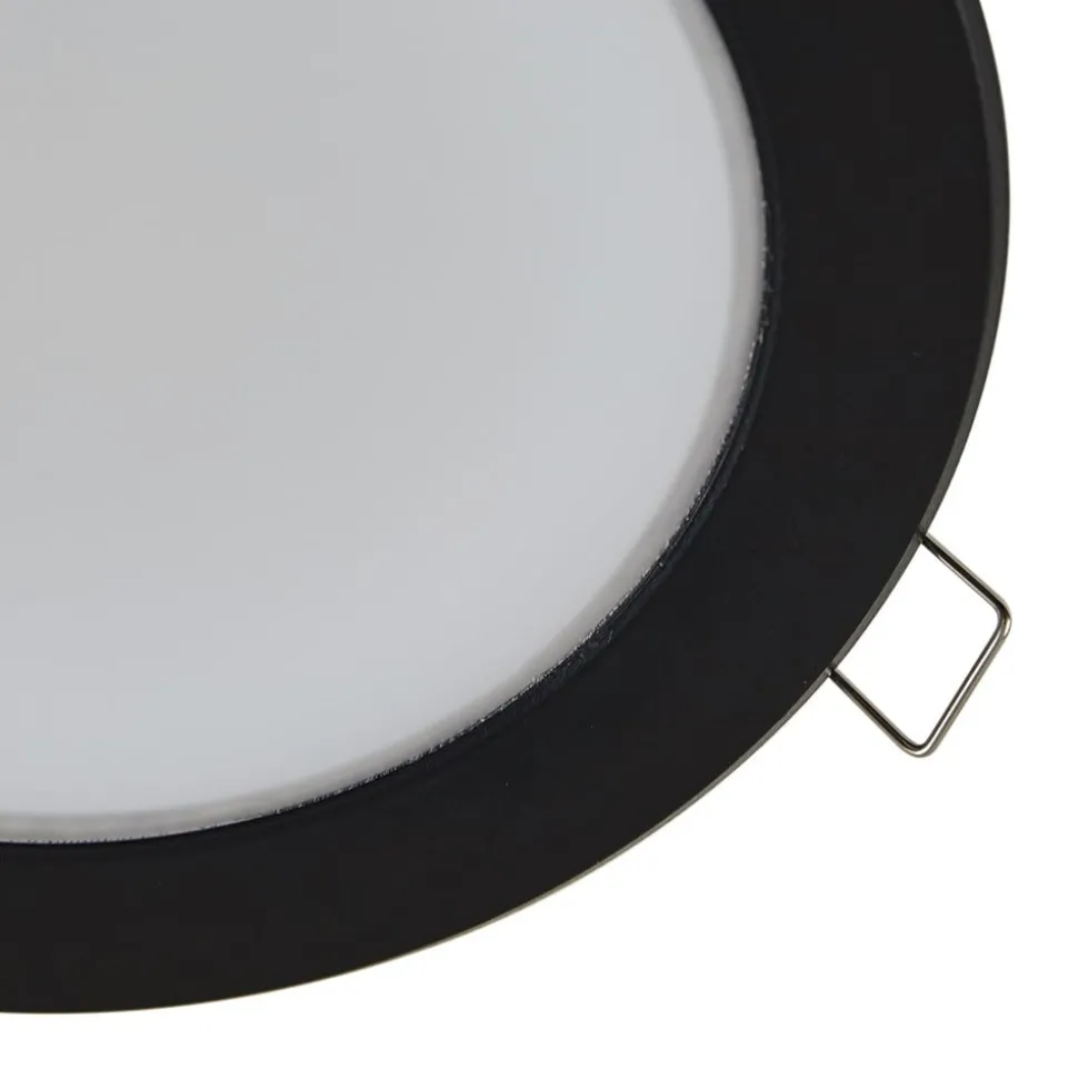 Prios inbouwspot Rida, zwart, 14,5 cm, 12 W, CCT