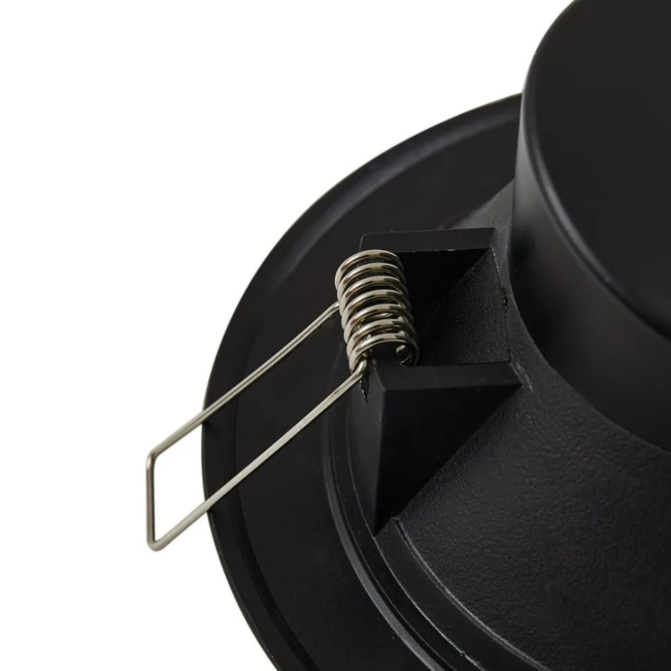 Prios inbouwspot Rida, zwart, 14,5 cm, 12 W, CCT