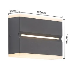 Prios Itarion LED buiten wandlamp, opaal witte kap