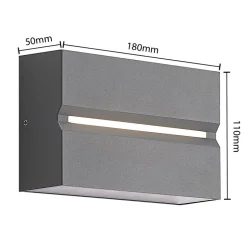 Prios Itarion LED buitenwandlamp, heldere kap