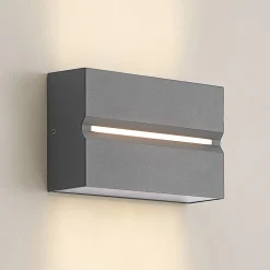 Prios Itarion LED buitenwandlamp, heldere kap