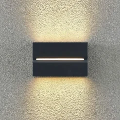 Prios Itarion LED buitenwandlamp, heldere kap