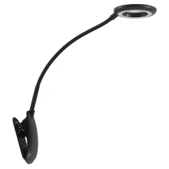 Prios klemlamp Harumi, zwart, oplaadbare batterij, USB, 51 cm