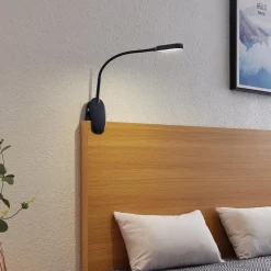 Prios klemlamp Najari, zwart, oplaadbare batterij, USB, 51 cm