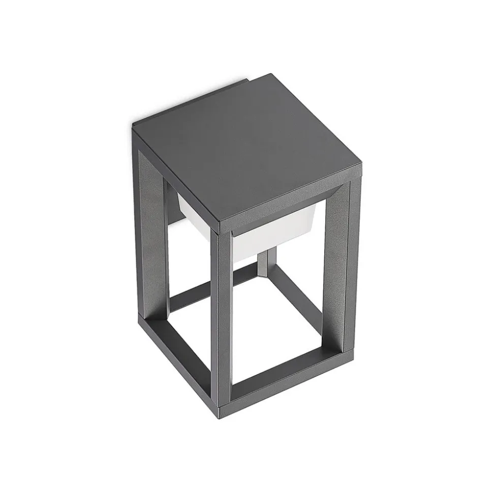 Prios LED buiten wandlamp Gamion, antraciet, metaal, IP54