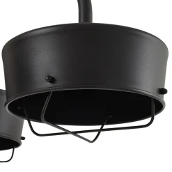 Prios LED buitenlamp Thorus, 204 cm, zwart, 3-lamps, IP44