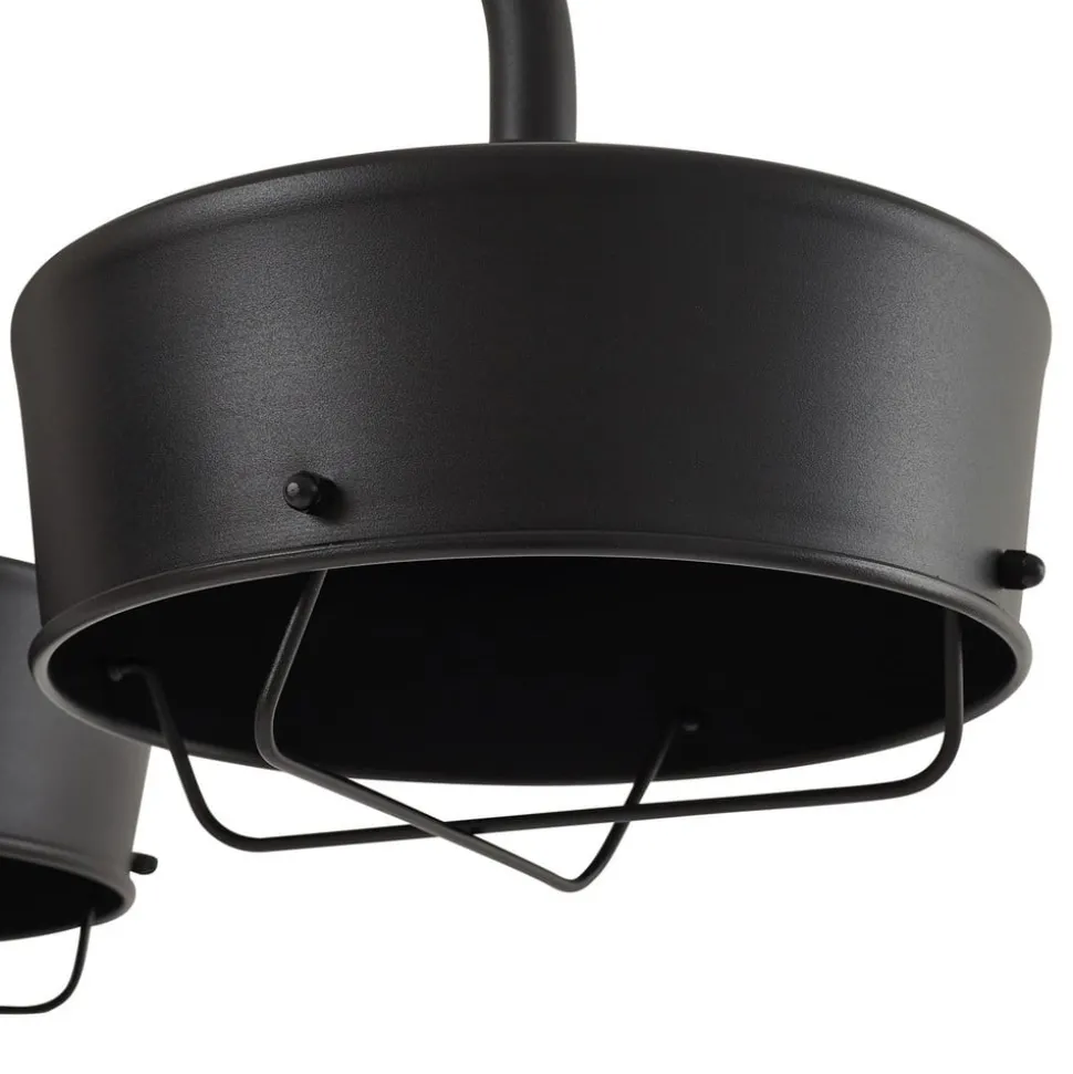 Prios LED buitenlamp Thorus, 204 cm, zwart, 3-lamps, IP44