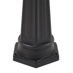 Prios LED buitenlamp Thorus, 204 cm, zwart, 3-lamps, IP44