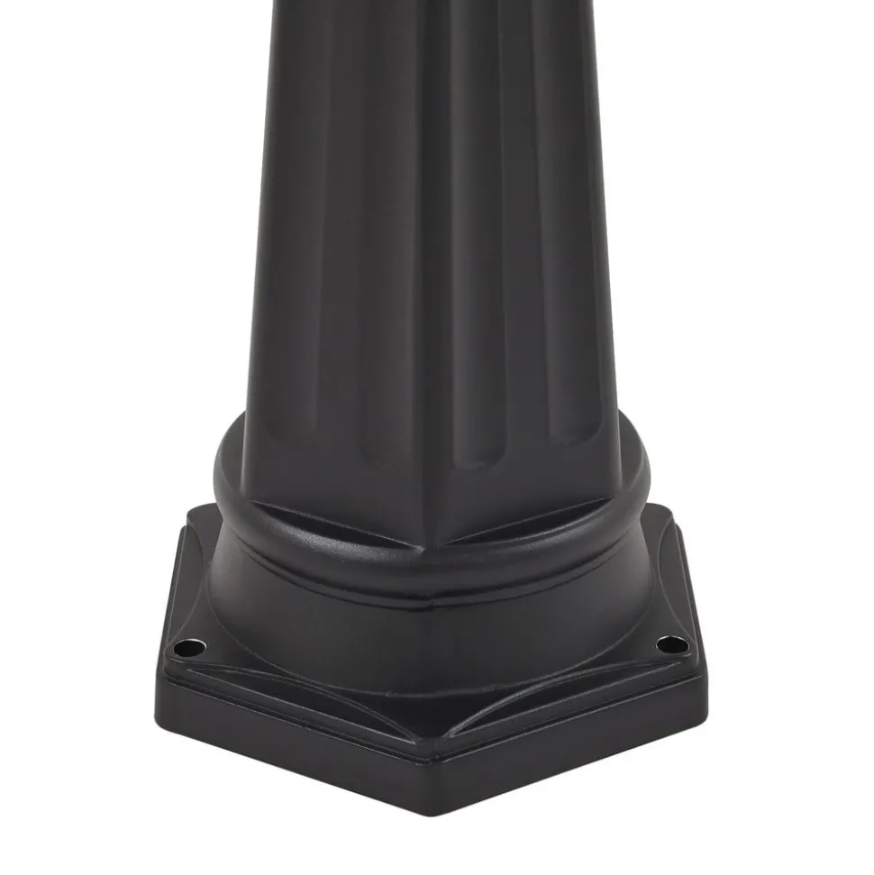 Prios LED buitenlamp Thorus, 204 cm, zwart, 3-lamps, IP44