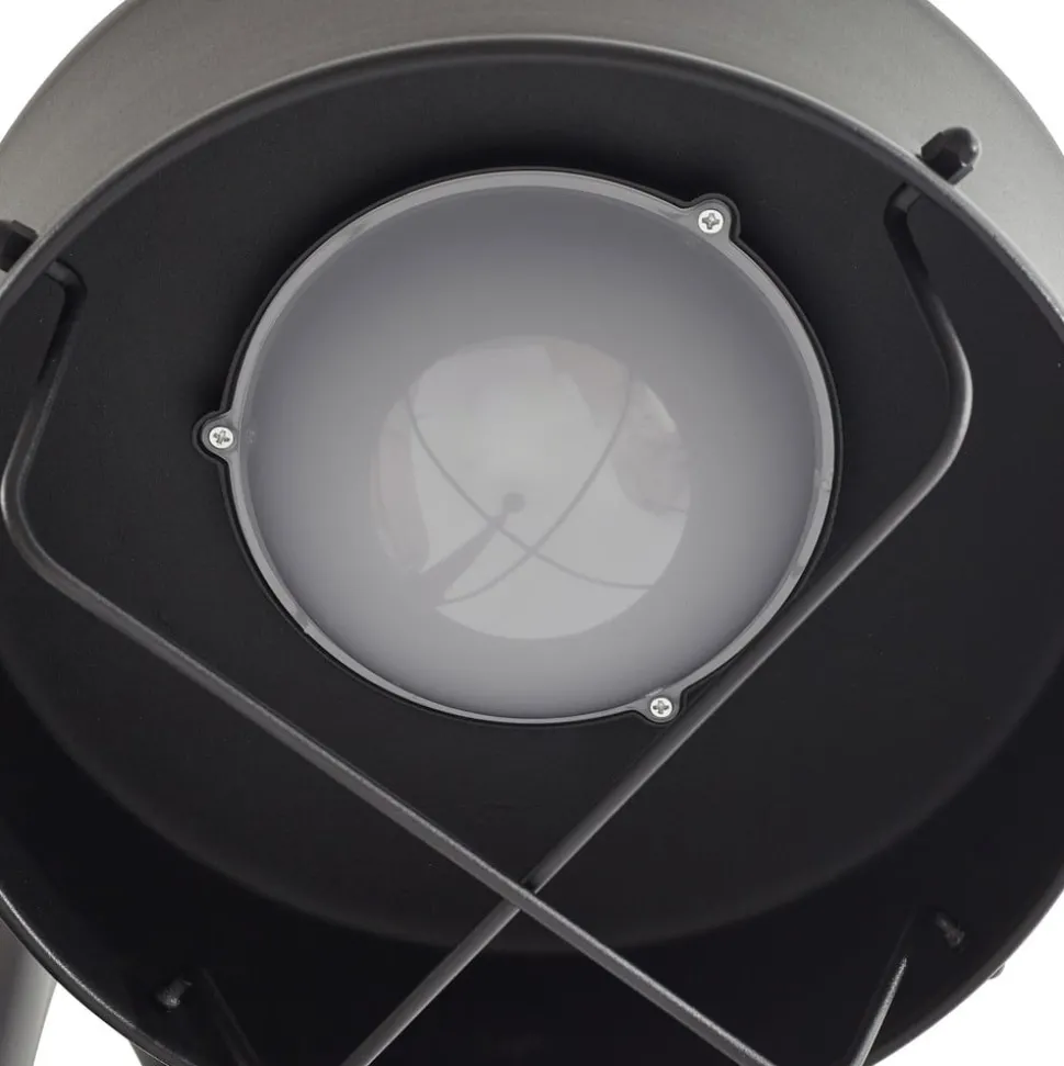 Prios LED buitenlamp Thorus, 204 cm, zwart, 3-lamps, IP44