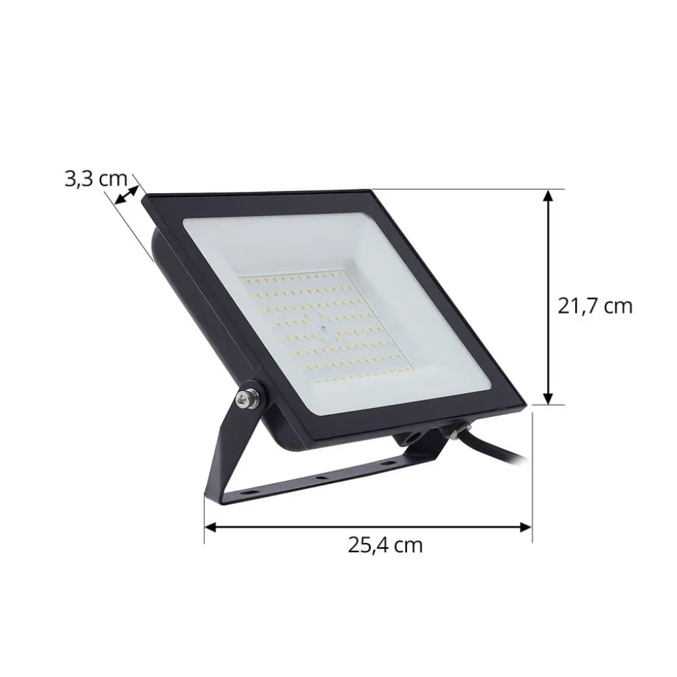 Prios LED buitenspot Maikel, 100W, 8000lm, metaal