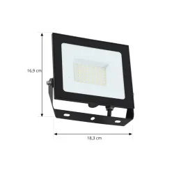 Prios LED buitenspot Maikel, 50W, 4000lm, metaal