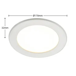 Prios LED inbouwlamp Cadance, wit, 17 cm, CCT, IP44