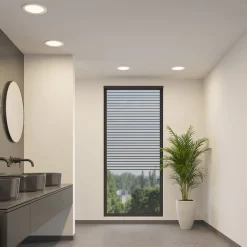 Prios LED inbouwlamp Cadance, zilver, 22 cm, CCT, IP44