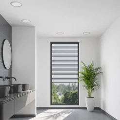 Prios LED inbouwlamp Cadance, zilver, 22 cm, CCT, IP44