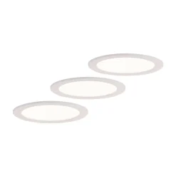 Prios LED inbouwlamp Cadance, wit, 22 cm, set van 3, CCT