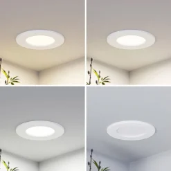 Prios LED inbouwlamp Cadance, wit, 12 cm, CCT, IP44