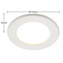 Prios LED inbouwlamp Cadance, wit, 12 cm, CCT, IP44