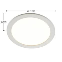 Prios LED inbouwlamp Cadance, wit, 24 cm, CCT, IP44