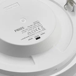 Prios LED inbouwlamp Cadance, wit, 24 cm, CCT, IP44