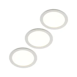 Prios LED inbouwlamp Cadance, wit, 24 cm, set van 3, CCT