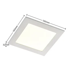 Prios LED inbouwlamp Helina, zilver, 16,5 cm, dimbaar