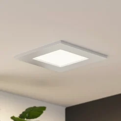 Prios LED inbouwlamp Helina, zilver, 11,5 cm, dimbaar