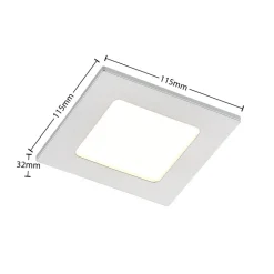 Prios LED inbouwlamp Helina, zilver, 11,5 cm, dimbaar