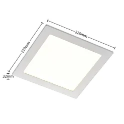Prios LED inbouwlamp Helina, zilver, 22 cm, 18 W, dimbaar